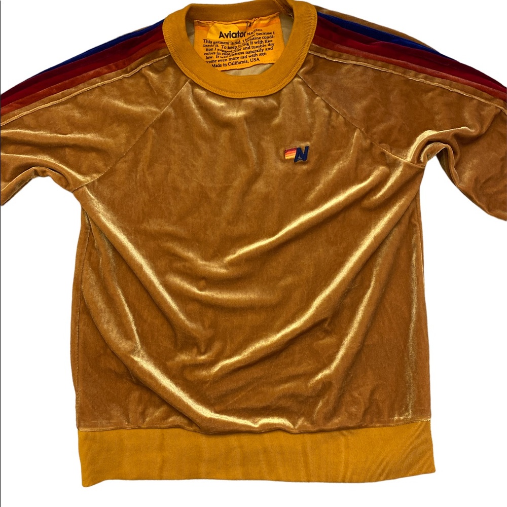 KID'S CLASSIC VELVET CREW SWEATSHIRT - NUGGET GOLD // RAINBOW